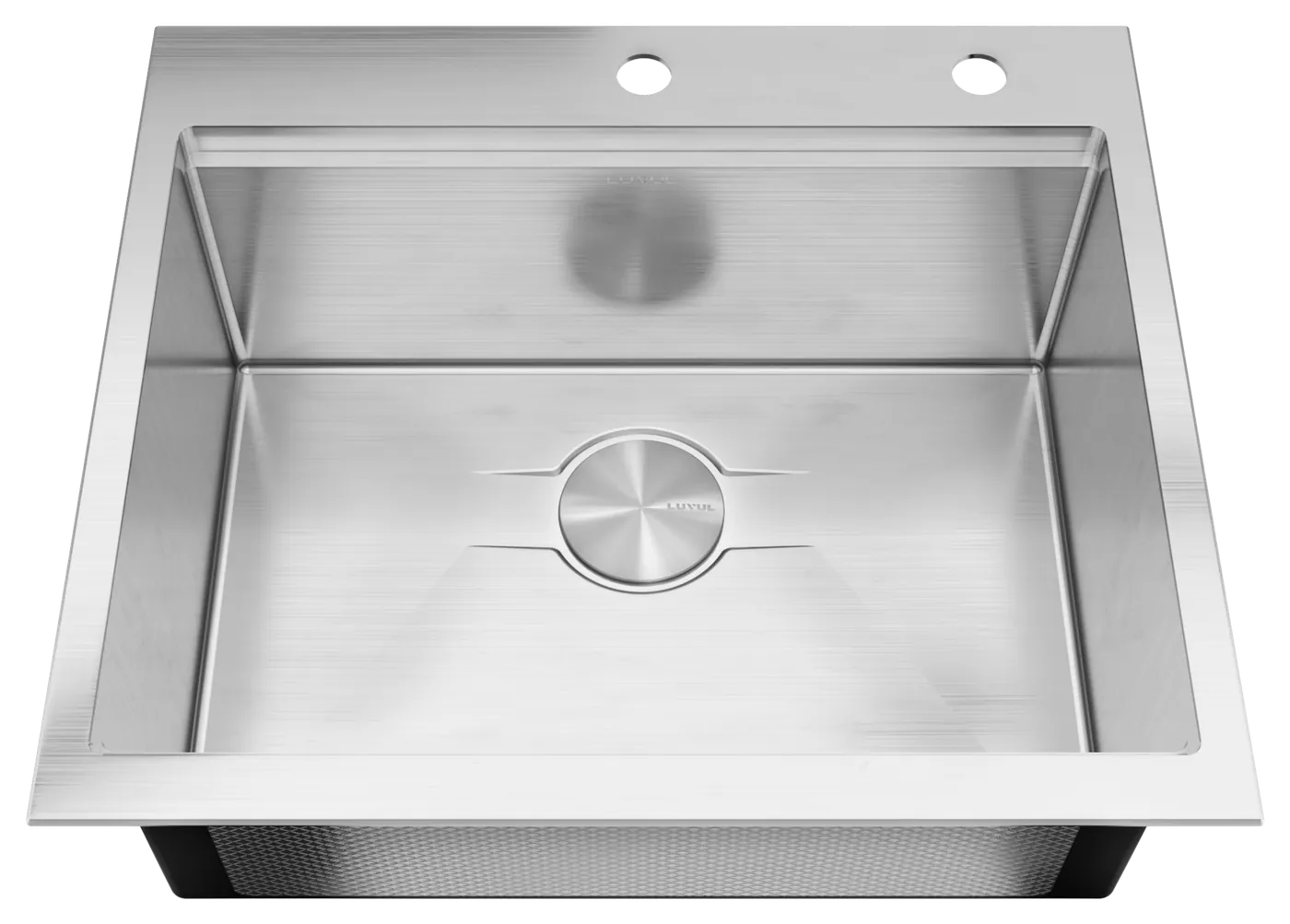 LUVUL Oskan 25-inch drop-in workstation sink: front view