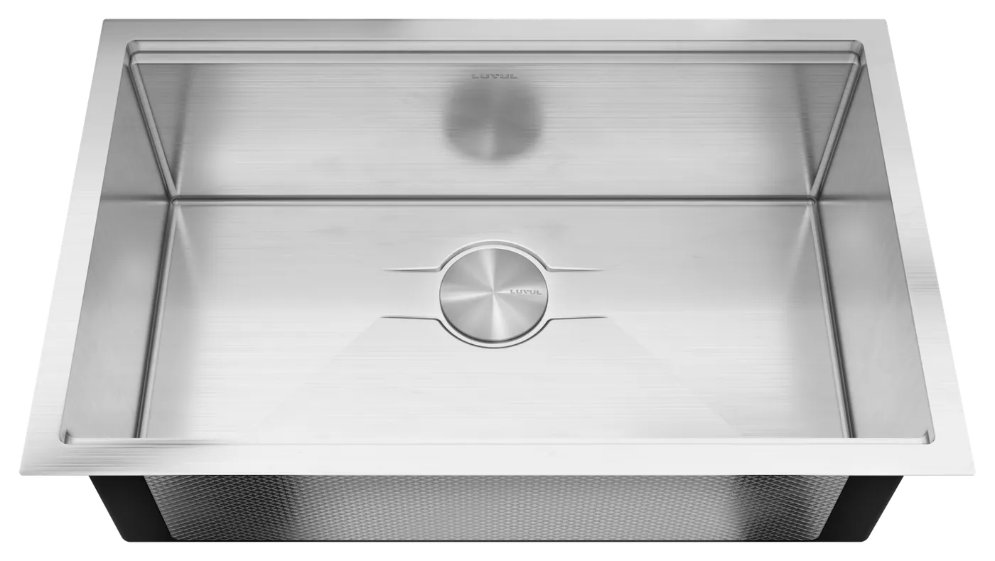 LUVUL Oskan 30-inch undermount workstation sink: front view