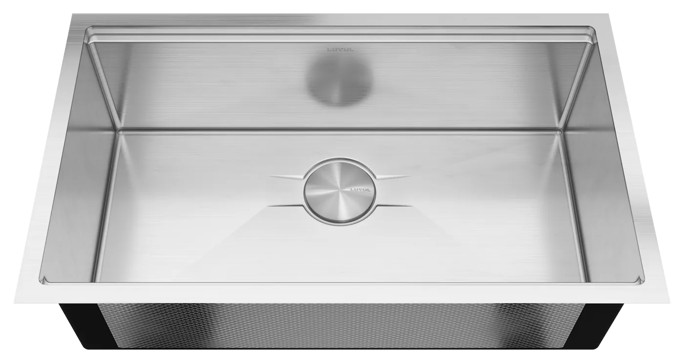 LUVUL Oskan 32-inch undermount workstation sink: front view