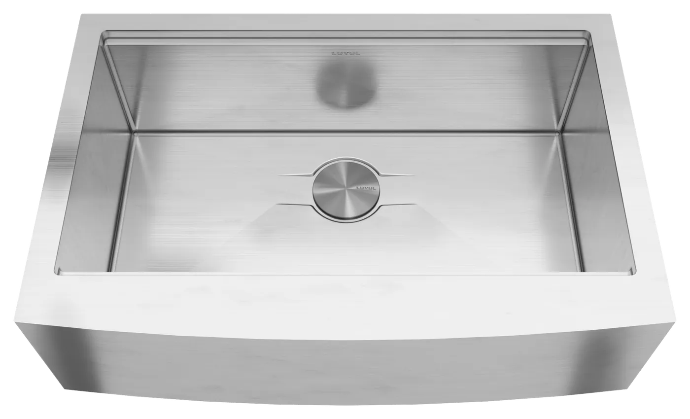 LUVUL Oskan 33-inch farmhouse workstation sink: front view
