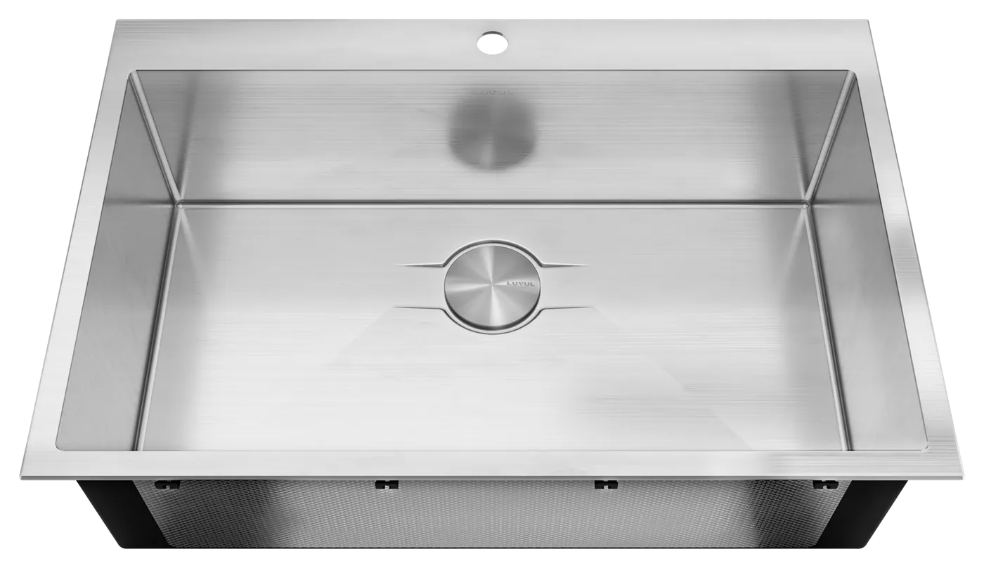 LUVUL Vacker 33-inch drop-in sink, 1 faucet hole: front view